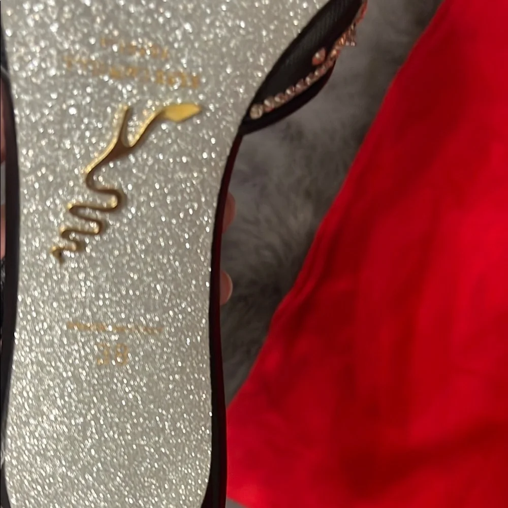 Rene Caovilla Black Embellished Heels - Picture 4 of 6
